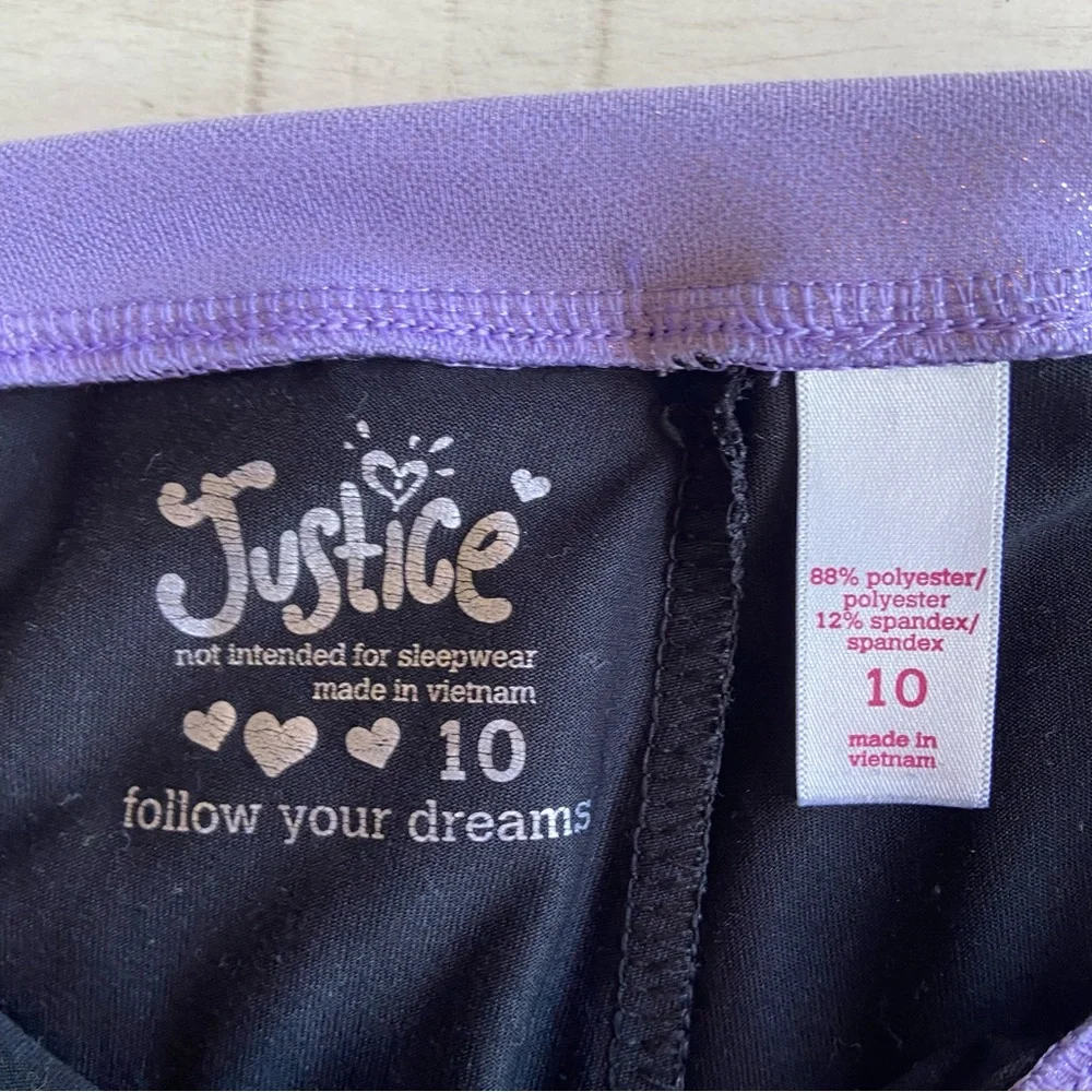 Used 4 Piece Bundle- 3 Justice- 2 Shirts, 1 Leggings- 1 Cat & Jack Belle-Bottoms